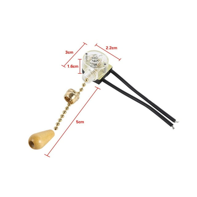 Fosa Pull Switch Replacement, Wall Light Pull Switch,4Pcs Universal Home Ceiling Fan Lamp Wall Light Replacement Pull Chain Cord Switch 250V 125V