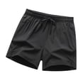 thumbnail image 4 of Pantalones cortos deportivos unisex suaves e informales con cordón para entrenamiento en gimnasio, baloncesto y baloncesto. negro 3XL, 4 of 8
