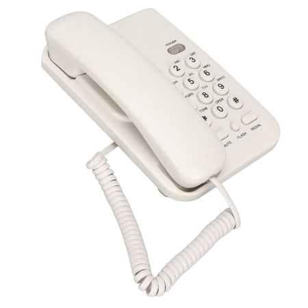 BIMZUC KX-T3026 Wall Mounted Wired Telephone, Retro White Corded Landline Phone with Speakerphone Handset, Waterproof Dustproof Desktop Fixed Phone for Home Hotel Office Bank, 7.87 inches / 20 cm