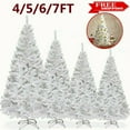 thumbnail image 5 of Noble 4/5/6/7ft White Christmas Tree With Lights Bushy Xmas Tree With Metal Stand, 5 of 14