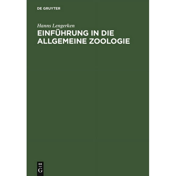 Einführung in die allgemeine Zoologie, (Hardcover)
