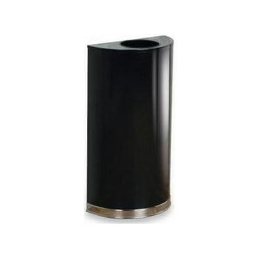 Rubbermaid Commercial Trash Can,Half Round,12 gal.,Black FGSO1220PLBK