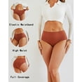 thumbnail image 4 of IF YOU Cotton Underwear for Women High Waisted Full Coverage Soft Briefs Plus Size Women's Panties S-XXL 6 Pack, 4 of 6