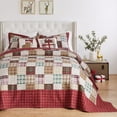 thumbnail image 3 of Greenland Home Fashions Oxford Cotton Bedspread Set, Reversibe, Jumbo Sized, 3-Piece Queen, Red, 3 of 8