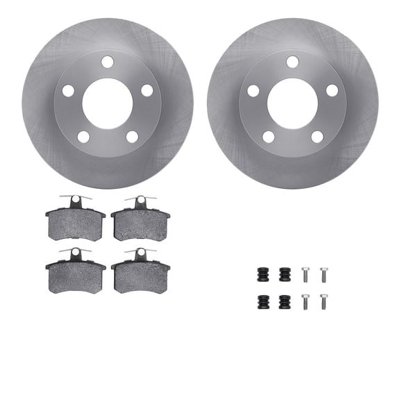 Dynamic Friction Company Rear Brake Rotors with 5000 Advanced Brake Pads includes Hardware 6512-74179