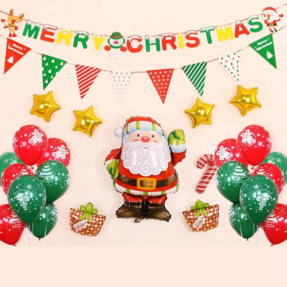 Details about   Merry Christmas Santa Claus Latex Balloons Banner Pull Flag Xmas Party Decor New 