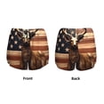 thumbnail image 3 of Yiaed Deer American Flag Vintage Print Women's Running Shorts with Liner 3 Zipper Pockets Elastic Workout Athletic Gym Yoga Shorts-Medium, 3 of 7