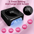 thumbnail image 5 of Cordless LED Nail Lamp, 78W Rechargeable UV Nail Light, Intelligent Infrared Sensor and LCD Display Curing Nail Lamp, Portable Nail Dryer Gel Polish Light with 5 Timer Setting Black, 5 of 5