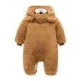 thumbnail image 6 of Up to 30% off Girls Fashion Solid Color Cute Plush Thickening Keep Warm Bear Ear Jumpsuit 6 Months, 6 of 9