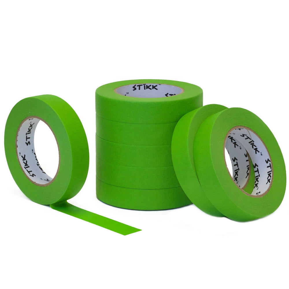 8pk 1" x 60yd STIKK Green Painters Tape 14 Day Easy Removal Trim Edge