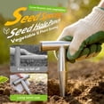 thumbnail image 3 of Stainless Steel Plant Hole Digger, Handheld Garden Dibber Tool for Sowing, Transplanting, Bulb Planting, Seed Planter with Pointed Tip for Soil Loosening - 8.4x4.6 Inch, 3 of 7