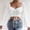 White, variant on Womens White Blouse Drawstring Mesh Flutter Long Sleeve Shirts Deep V-Neck Crop Blouses Womens Tops Dressy Casual