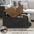 thumbnail image 2 of DreamCurship 31" Farmhouse Coffee Table with Storage, Square Large Center Table, Wood Center Coffee Table with Hidden Compartments for Living Room, Black, 2 of 7