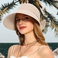 thumbnail image 4 of Delayuji Womens Visor hat Wide Brim Foldable Packable Adjustable Summer UV Protection Lightweight Breathable Fishing Hat Safari Hat Portable Outdoor Hat, 4 of 6