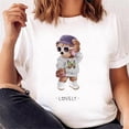 thumbnail image 3 of Casual Cute Bear Trend Cute Style Women‘s Short Sleeve Printed T-shirt Pattern T-shirt Top Fashion Summer Spring Printed Clothin, 3 of 7