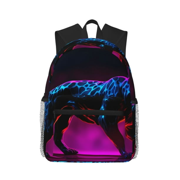 Disketp Futuristic Purple Panther A、 Mochila Ligera Clásica con Múltiples Bolsillos, Mochila Casual para Hombre y Mujer, Ideal para Escuela, Trabajo y Viajes