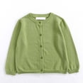 thumbnail image 2 of Wxirdiow Girls' Sweaters Girls Classic Knit Cardigan School Uniform Sweater Crewneck Button Front Outerwear Kids Girls Light Green Size,7-8 Years, 2 of 5