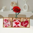 thumbnail image 5 of Valentine Wooden Ornaments Set, Hanging Pink Wood Tag Slices Valentines Day Tree Decorations for Car Home Party Decor, Valentine Day Gift for Lover, 9Pcs, 9.4x3.5in, 5 of 6