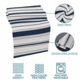 thumbnail image 5 of Bed Runner Scarf for Cal.King Size Bed, Navy Blue Beige Beds Scarf Throws for Foot of Bedding, Retro Simple Abstract Vertical Stripes Decorative Beds Runners for Bedroom Guestroom, 102"x20", 5 of 8
