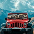 thumbnail image 3 of Uorisanigo Windshield Sun Shade for Jeep Wrangler JK JKU JL JLU1997-2024, Cute Raccoon Driving Front Window Visor Shade Blocks UV Rays Foldable Sunshade with Storage Pouch, Easy to Store, 3 of 7