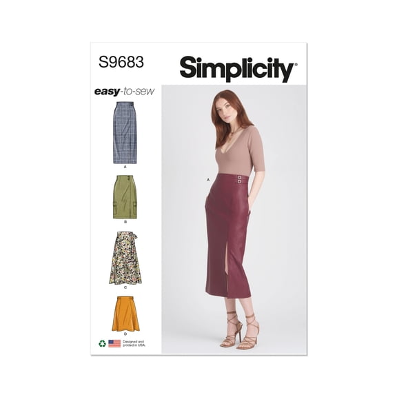 Simplicity Sewing Pattern 9683 - Misses' Skirts, Size: Y5 (18-20-22-24-26)