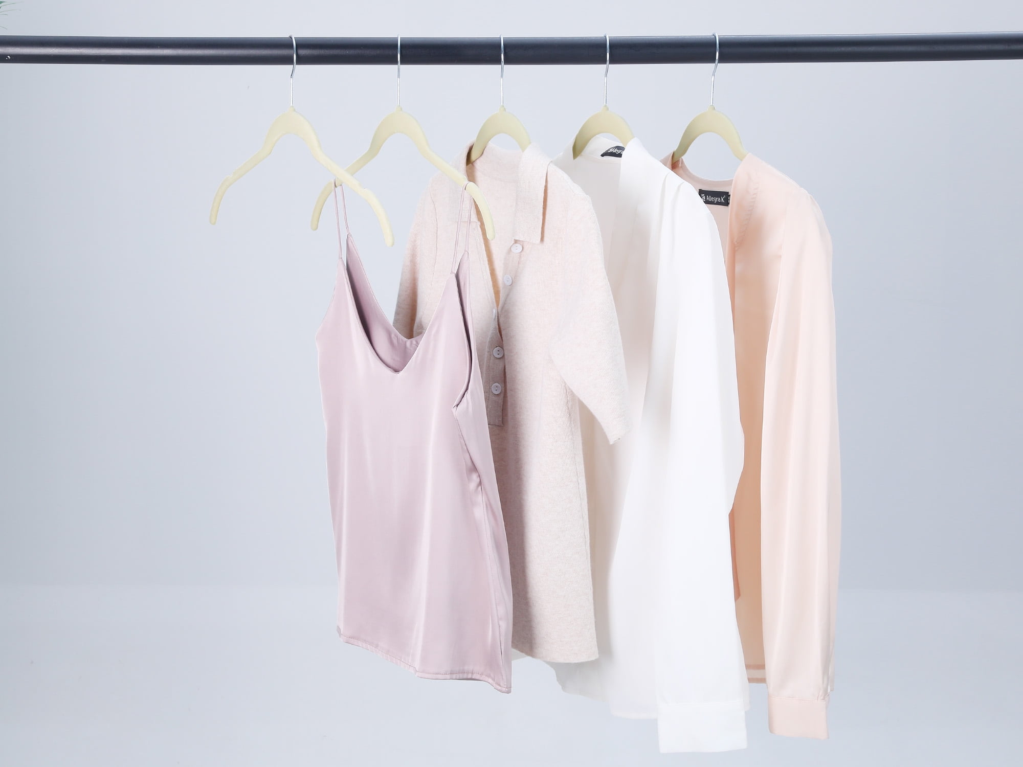 REGALWOVEN 10 Packs Velvet Non-Slip Hangers with Pinch Clips, Durable Space Saving Clothes Hangers for Clothing, Closet, Coats, Pants, or Shirts Khaki