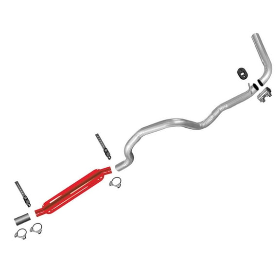 Weld On Muffler Tail Pipe Kit for Ford R 1995-1997, for Ford R Muffler + Tail Pipe, 100% for Fit Accuracy, Clamps Included