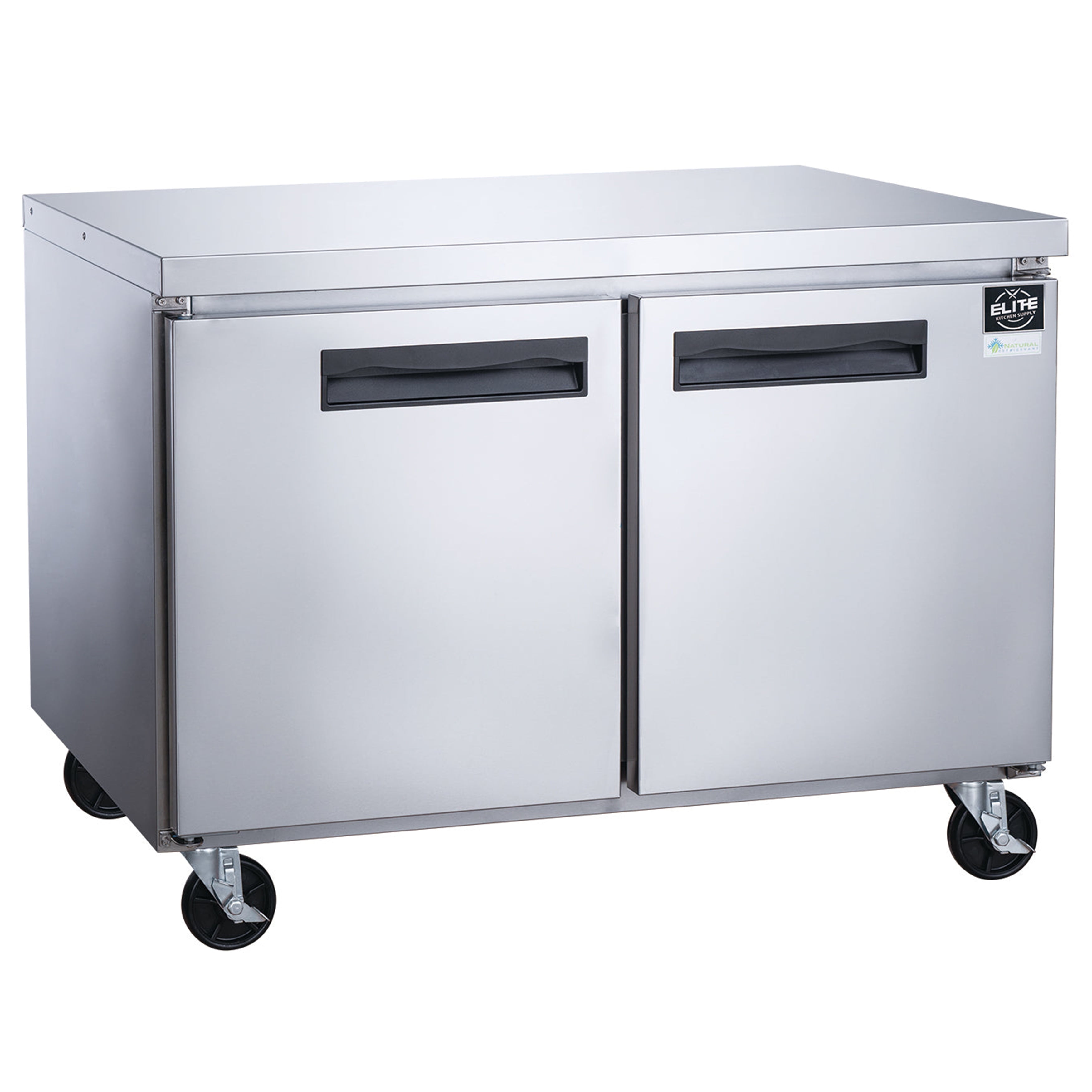 60 in. Two Door Commercial Upright Undercounter/Worktop Refrigerator 16 Cu. Ft.