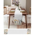 thumbnail image 6 of Spring Floral Burlap Cotton Table Runner 13x48 Inches Long, Watercolor Summer Botanical Farmhouse Farmhouse Table Runners, Outdoor Dining Tablecloths Decor for Baby Shower/Party/Wedding, 6 of 6