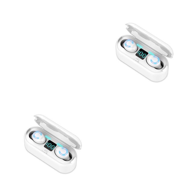 Methold Auriculares intrauditivos Auriculares deportivos a prueba de sudor compatibles con Bluetooth inalámbricos con micrófono Auriculares para Blanco 2piezas