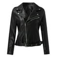 thumbnail image 4 of Daolelai Women's Single-Wear Leather Jacket Motorcycle Leather Jacket Leather Zipper Stitching Leather Jacket, 4 of 7