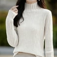 thumbnail image 4 of Riecok Fall Sweaters for Women Trendy Long Sleeves Crewneck Solid Color Oversized Fall and Winter All-match Casual Fashion Knit Tops Sweaters White L, 4 of 4