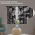 thumbnail image 2 of Black Kitchen Curtains 36 Inch Length Kitchen Doodle Window Curtains Over Sink Set of 2, Funny Short Tier Curtain for Kitchen, Abstract Small Kitchen Decor, 2 of 6