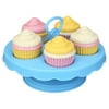 Green Toys: Cupcake Set - 16pc Mix & Match Dessert Assembly, Bakery Stand, Pastel Hues, Kitchen Food Pretend Play, Recycled Material, Kids-Toddlers 2+