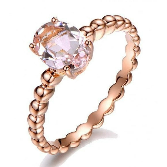 Bestselling Morganite Engagement Ring on Sale: 1 Carat Morganite Solitaire Engagement Ring in Rose Gold