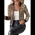 thumbnail image 3 of Chaqueta para Mujer, Abrigo Informal con Cremallera y Bolsillos Lentejuelas de Leopardo XXL, 3 of 9
