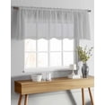 thumbnail image 4 of Grey Valance Curtains for Kitchen/Living Room/Bathroom/Bedroom Window, Modern Pure Gray Rod Pocket Small Topper Half Short Window Curtains Voile Sheer Scarf 42"x18", 4 of 8