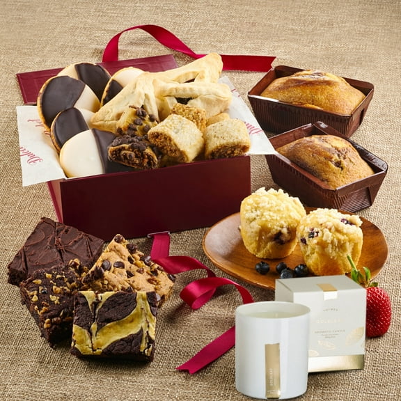 Gourmet Bakery Assortment Gift Box With Scented Candle Freshly Baked Sweet Treats