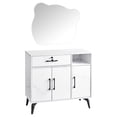 thumbnail image 6 of BarberPub 35"(L) x 30"(W) x 3"(H) Wall Mount Stylist Mirror with Wooden Frame, Versatile Beauty Mirror, 6 of 8