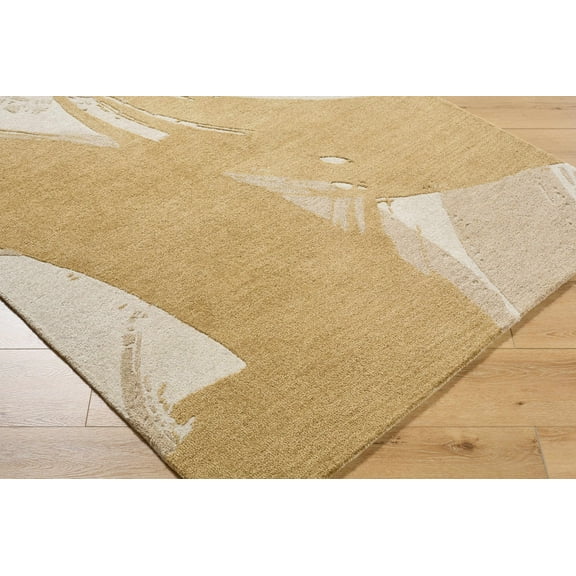 Hauteloom Bikita Wool Living Room, Bedroom Area Rug - Contemporary - Camel, Sandstone, Ivory - 2' x 3'