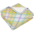 thumbnail image 2 of SKYSONIC Baby Kids Cozy Warm Throw Thermal Soft Bed Blanket 50x60 in Yellow Pattern Tartan Flannel Fleece Blanket, 2 of 5