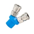thumbnail image 2 of Eigraketly Conector de conector de compresor de aire, distribuidor de conexión rápida neumática de Metal de 2 vías/3 vías, fácil Herramientas y ferretería 2 vías, 2 of 6