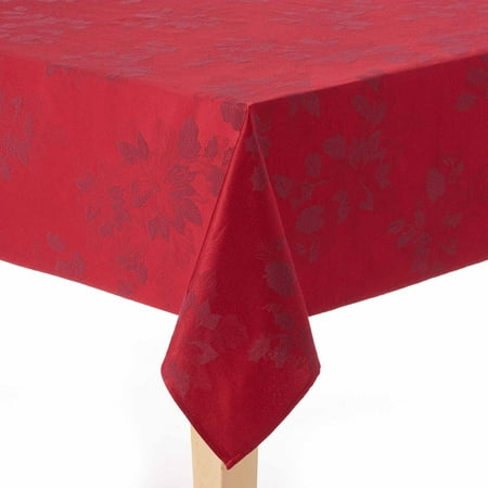 Christmas Red Poinsettia Fabric Tablecloth by The Big One - Walmart.com