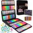thumbnail image 2 of 160   Pens for Adult Coloring Book, 80 Colors  Pens Colored with 80 Rifills, Glitter  Pens for Artists Drawing & Painting, 2 of 7