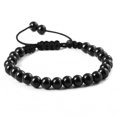 thumbnail image 4 of Stainless Steel Black Bead Bracelet Stylish Classic Adjustable Beads Braided Bracelet for Women Men, 4 of 8