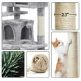 SmileMart 54.5" Double Condo Cat Tree with Scratching Post Tower, Light