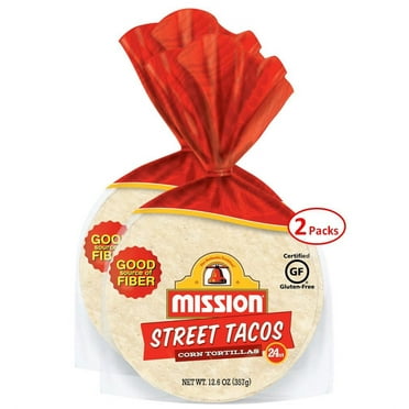 Mission Street Taco White Corn 4.5" Tortillas, Gluten Free, Trans Fat Free, 12.6 oz., 24 Count - 2 Pack