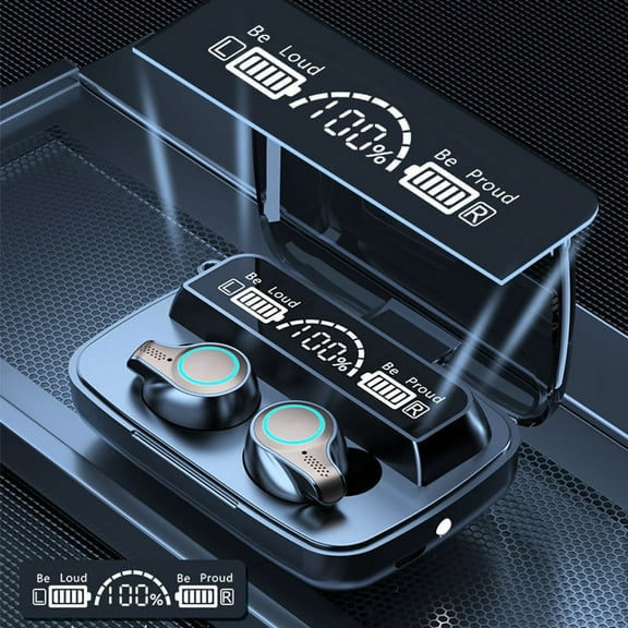 Wireless Headphones Bluetooth Earphones LED Display Sports Waterproof Earbuds HiFi Stereo Headset With Microphones