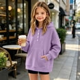 thumbnail image 4 of Unisex Botton Hoodie Boys Girls Lightweight, Toddler Girl Sweatshirt Full Zip, Light Kids Sweat Jackets With Hood Purple 5-6 Years, 4 of 6