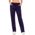 thumbnail image 5 of Juniors Velour 2 Pieces Full-Zip Hoodies Sweatshirt and Pants Super Soft Yoga Running Sport Jacket & Jogger Pants  Velour Tracksuit Set, 5 of 8